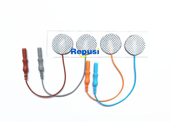 4 DİSKLİ Ag AgCl Sensör EMG Tek Kullanımlık Yüzey Elektrotları, 10cm Telli